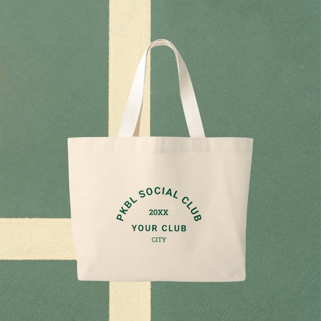 Green PKBL Social Club Wappen Pickleball Jumbo Stoffbeutel (Von Creator hochgeladen)