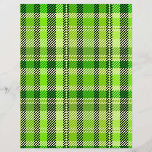 Green Plaid Bulk Scrapbook Paper Pages Flyer (Vorne)