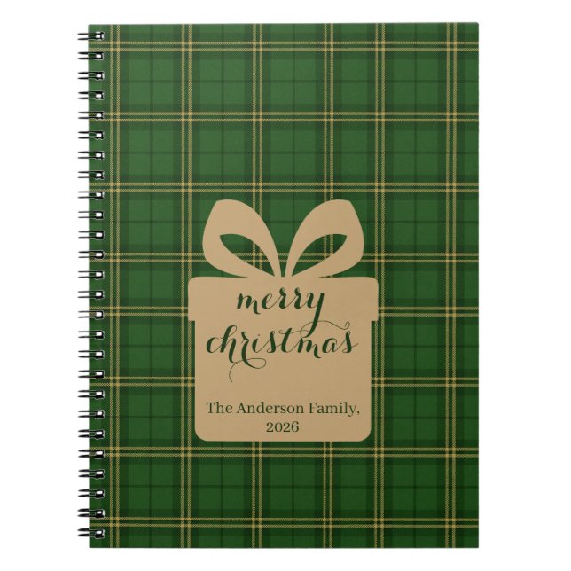 Green Plaid Christmas Festive Pattern -  Notizblock (Vorderseite)