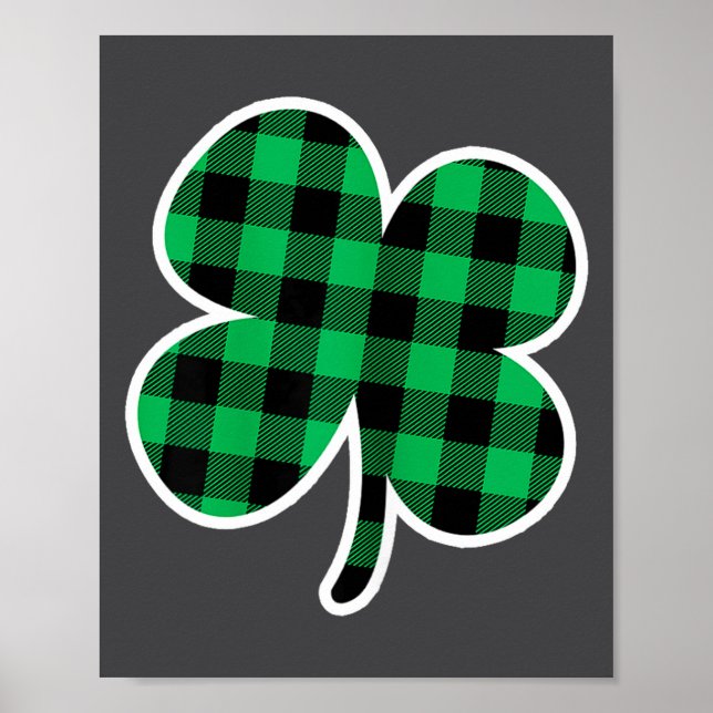 Green Plaid Clover St Patricks Day Women Shamrock  Poster (Vorne)