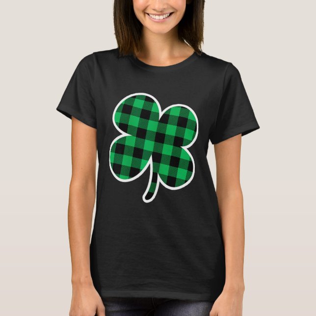 Green Plaid Clover St Patricks Day Women Shamrock  T-Shirt (Vorderseite)