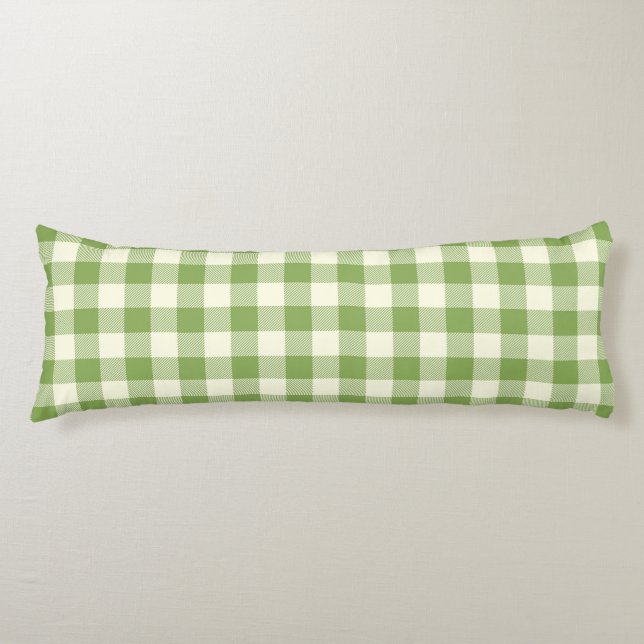 Green Plaid Pattern Body Pillow Seitenschläferkissen (Vorderseite)