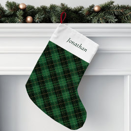 Green Plaid Personalized Kleiner Weihnachtsstrumpf