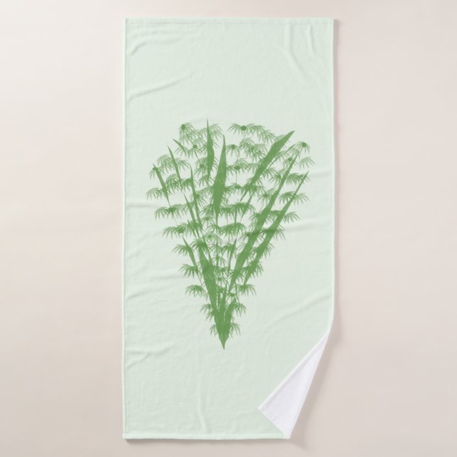 Green plant in the shape of a bouquet. (Serviette de bain)