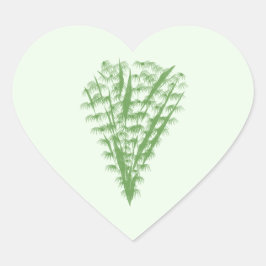 Green plant in the shape of a bouquet. Herz-Aufkleber