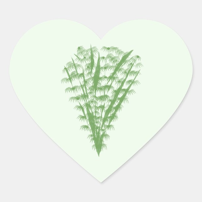Green plant in the shape of a bouquet. Herz-Aufkleber (Vorderseite)