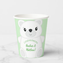 Green Polar Bear Baby Dusche