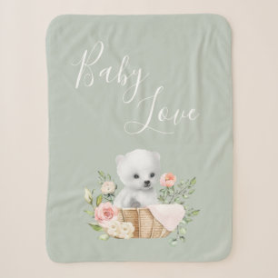 Green Polar Bear Baby Liebe Sherpadecke