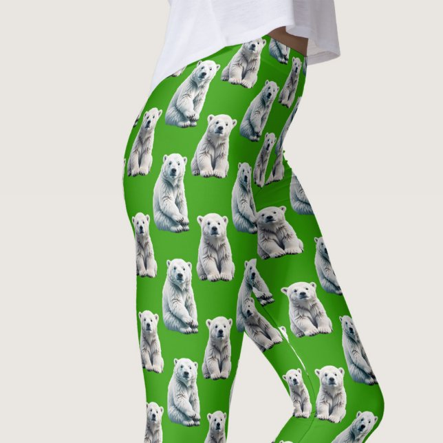Green Polar Bear Pattern Design  Leggings (Von Creator hochgeladen)