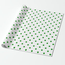 Green Polka Dot auf Weißen großen Raum Geschenkpapier