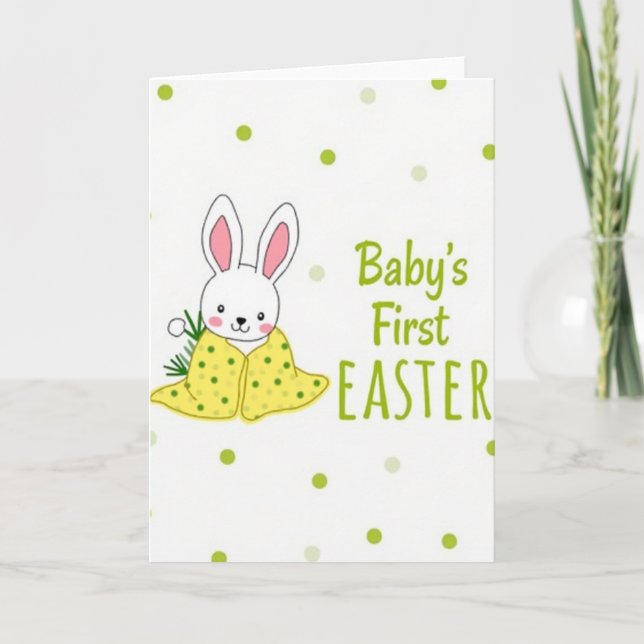 Green Polka Dot Baby Card Karte (Vorderseite)