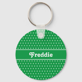 Green Polka Dot Classic Green Individuelle Name Schlüsselanhänger