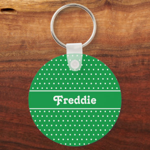 Green Polka Dot Classic Green Individuelle Name Schlüsselanhänger