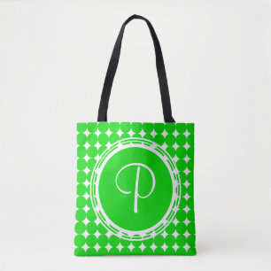 Green Polka Dot Monogram Tasche
