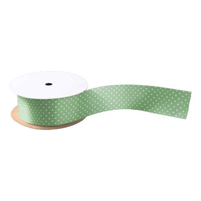 Green Polka Dot Muster Satinband (Spule)