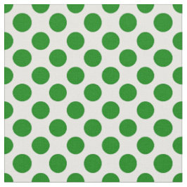 Green Polka Dots auf weißem Muster Stoff