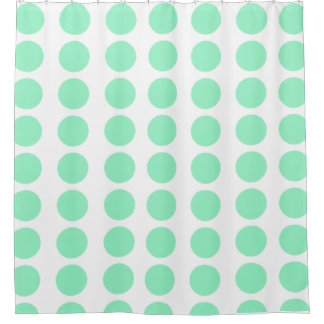 Green Polka Dots Design Duschvorhang