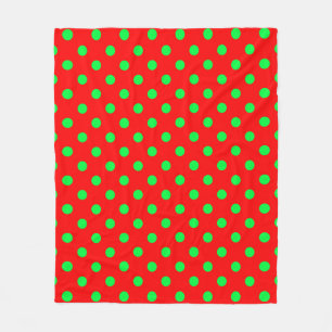 Green Polka Dots Design Fleecedecke