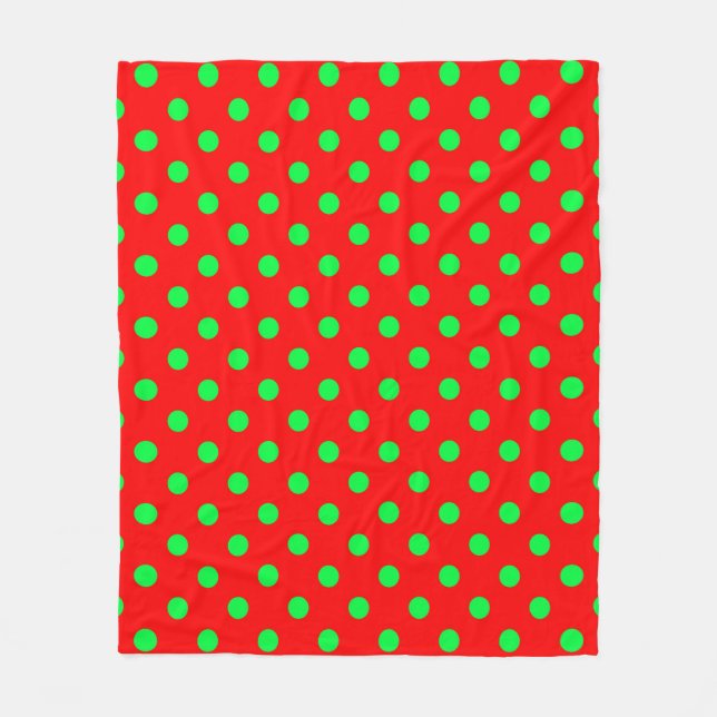 Green Polka Dots Design Fleecedecke (Vorderseite)