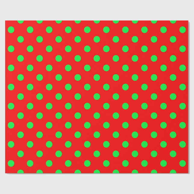 Green Polka Dots Design Geschenkpapier (Flach)