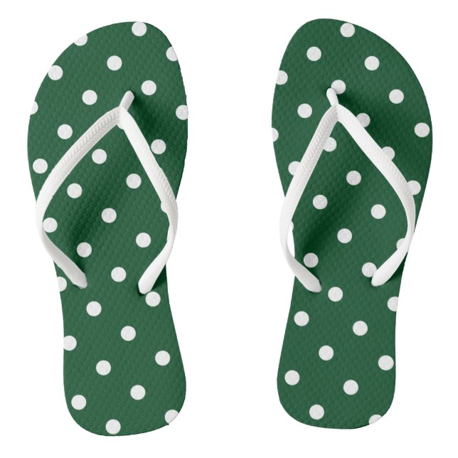 Green Polka Dots Flip Flops (Fußbett)