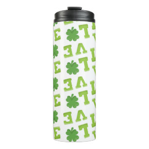 GREEN POLKA DOTS LIEBE IRISH KLEEBLATTS THERMOSBECHER