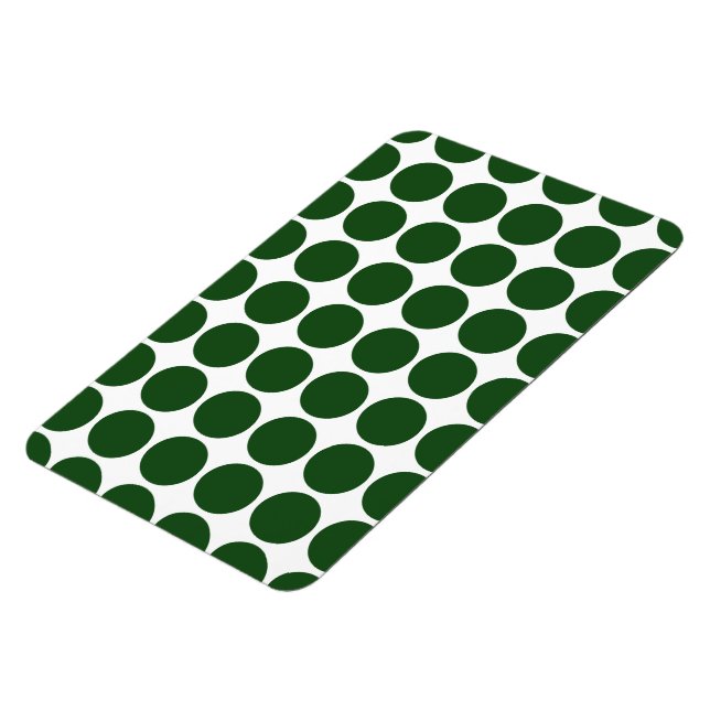 Green Polka Dots on White Magnet (Linke Seite)