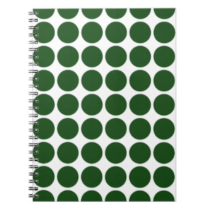 Green Polka Dots on White Notizblock