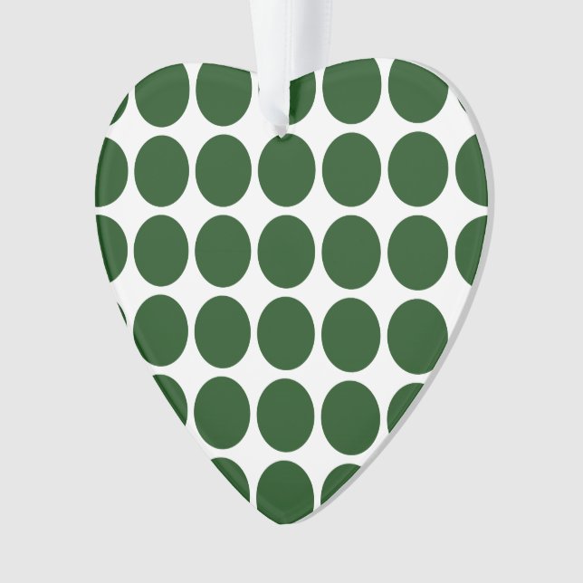Green Polka Dots on White Ornament (Vorderseite)