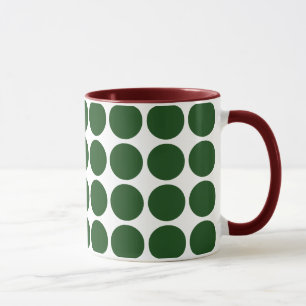 Green Polka Dots on White Tasse
