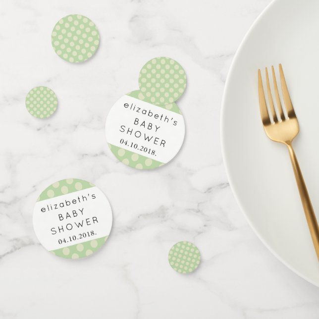 Green Polka Dots, Polka Dot Pattern, Babydusche Konfetti (Gruppe)
