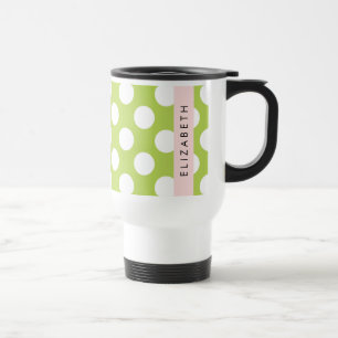 Green Polka Dots, Polka Dot Pattern, Ihr Name Reisebecher