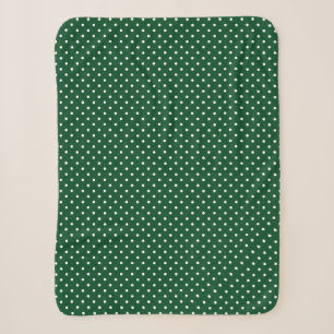 Green Polka Dots Sherpa Blanket Sherpadecke