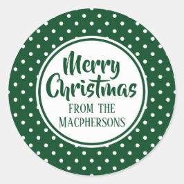 Green Polka Dots Weihnachtskleber Runder Aufkleber