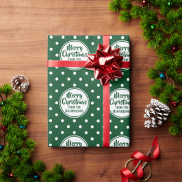 Green Polka Dots Weihnachtswrapping Paper Geschenkpapier