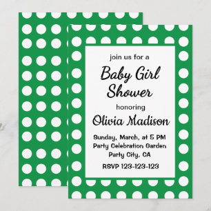 Green Polka macht Mutter zum Niedlichen Baby Girl  Einladung