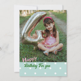 Green Polka point photo Cartes d'anniversaire