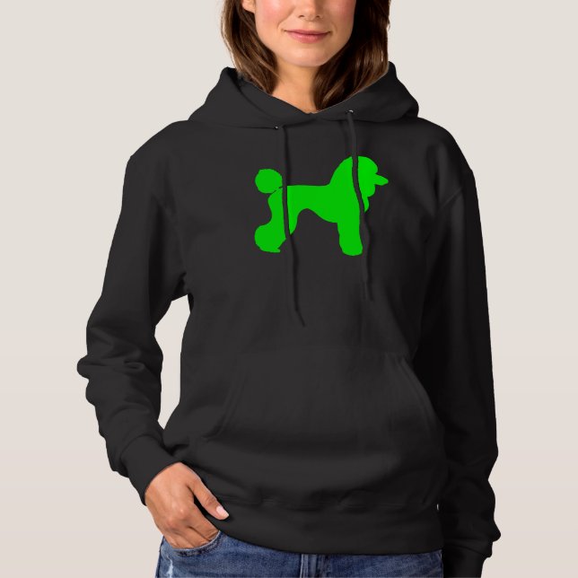 Green Poodle-Silhouette Hoodie (Vorderseite)