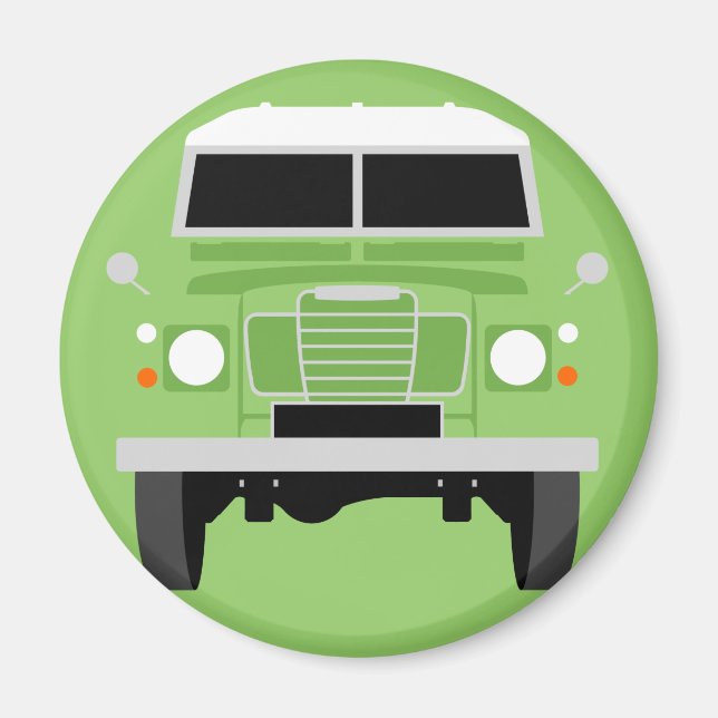 Green Pop Art Classic MK3 Land Rover Magnet (Vorne)