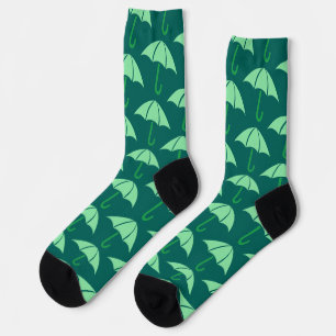 Green Pop Art Umbrella Pattern Socken