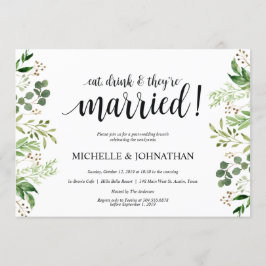 Green Post Wedding Brunch Einladungskarte