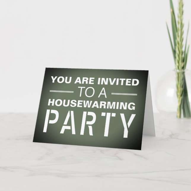 Green Poster Housewarming Party Einladung (Vorderseite)