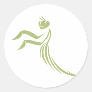 Green Praying Mantis-Logo Runder Aufkleber