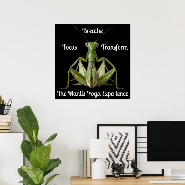 Green Praying Mantis Yoga Personalisiert Poster (Heimbüro)