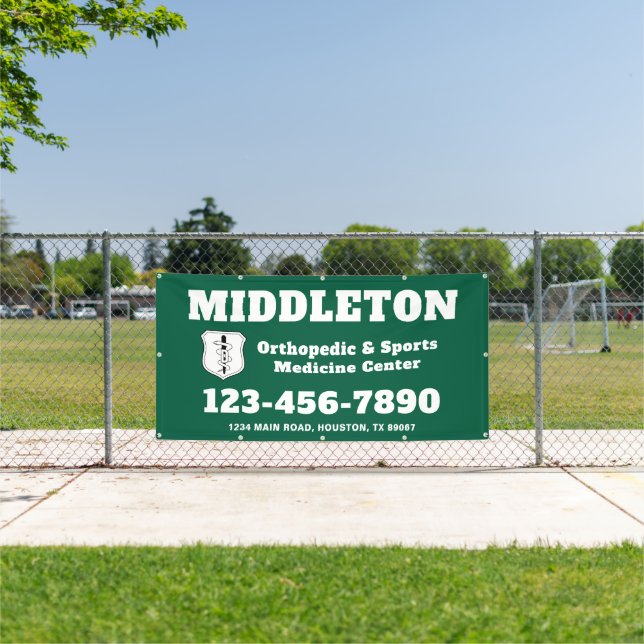 Green Promotional Business Banner with Logo (Insitu)