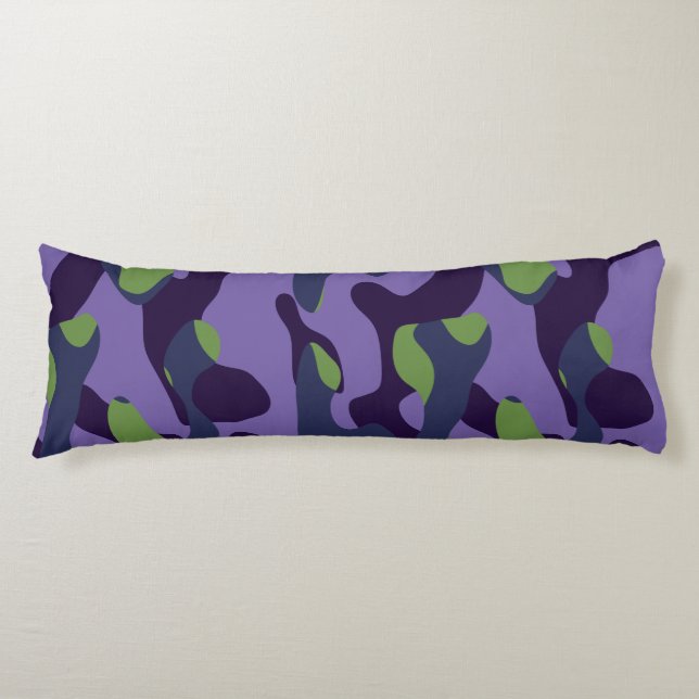 Green Purple and Blue Camo abstract Seitenschläferkissen (Vorderseite)