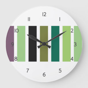 Green Purple Black Hues Große Wanduhr