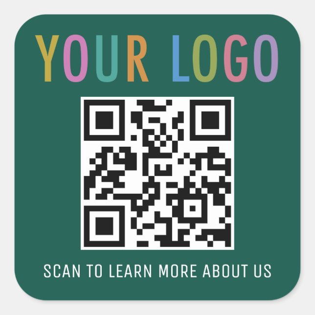 Green QR-Code-Aufkleber für benutzerdefinierte Fir Quadratischer Aufkleber (Vorderseite)
