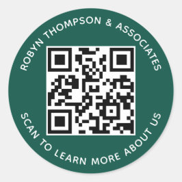 Green QR-Code-Aufkleber für den benutzerdefinierte Runder Aufkleber