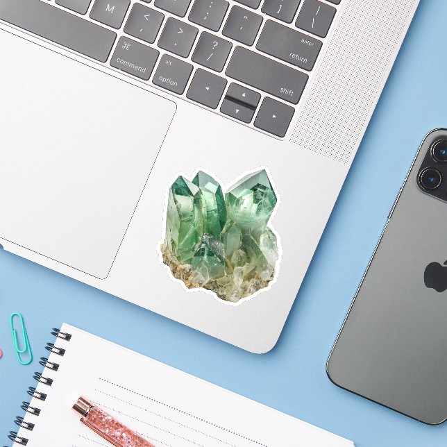 Green Quartz Aufkleber (Laptop mit iPhone)